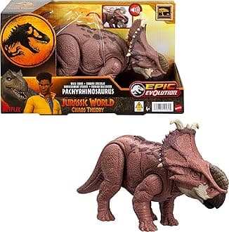 Jurassic World: Dinocaos Theory Netflix - Pachyrhinosaurus Wild Roar Toy Dinosaur Action Figure That Emits Sounds, Epic Evolution Series, Gift, 4 Years, HTK72