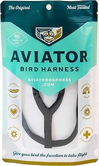 The AVIATOR Pet Bird Harness and Leash: Petite Black