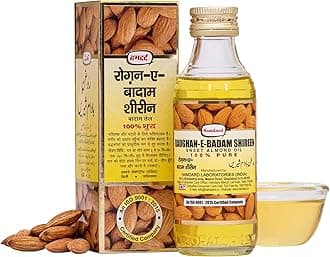 Hamdard RAUGHAN-E-BADAM SHIREEN Sweet Almond Oil for Body, Skin & Hair | 100ml | Natural Almond Oil | Helps Enhance Memory | Helps Relieve Constipation | Helps Build Stronger Muscles | Pack of 1