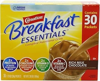 Carnation Breakfast Essentials Complete Nutritional Drink, Rich Milk Chocolate, 1.26 oz, (Pack of 30)
