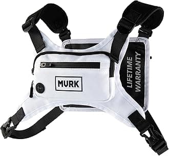 MVRK Water Resistant Chest Pack - Lightweight Running Pack for Workouts, Running Phone Holder with Extra Storage, Minimalist Running Vest, Running Backpack - Chest Bag - Running Belt (White)