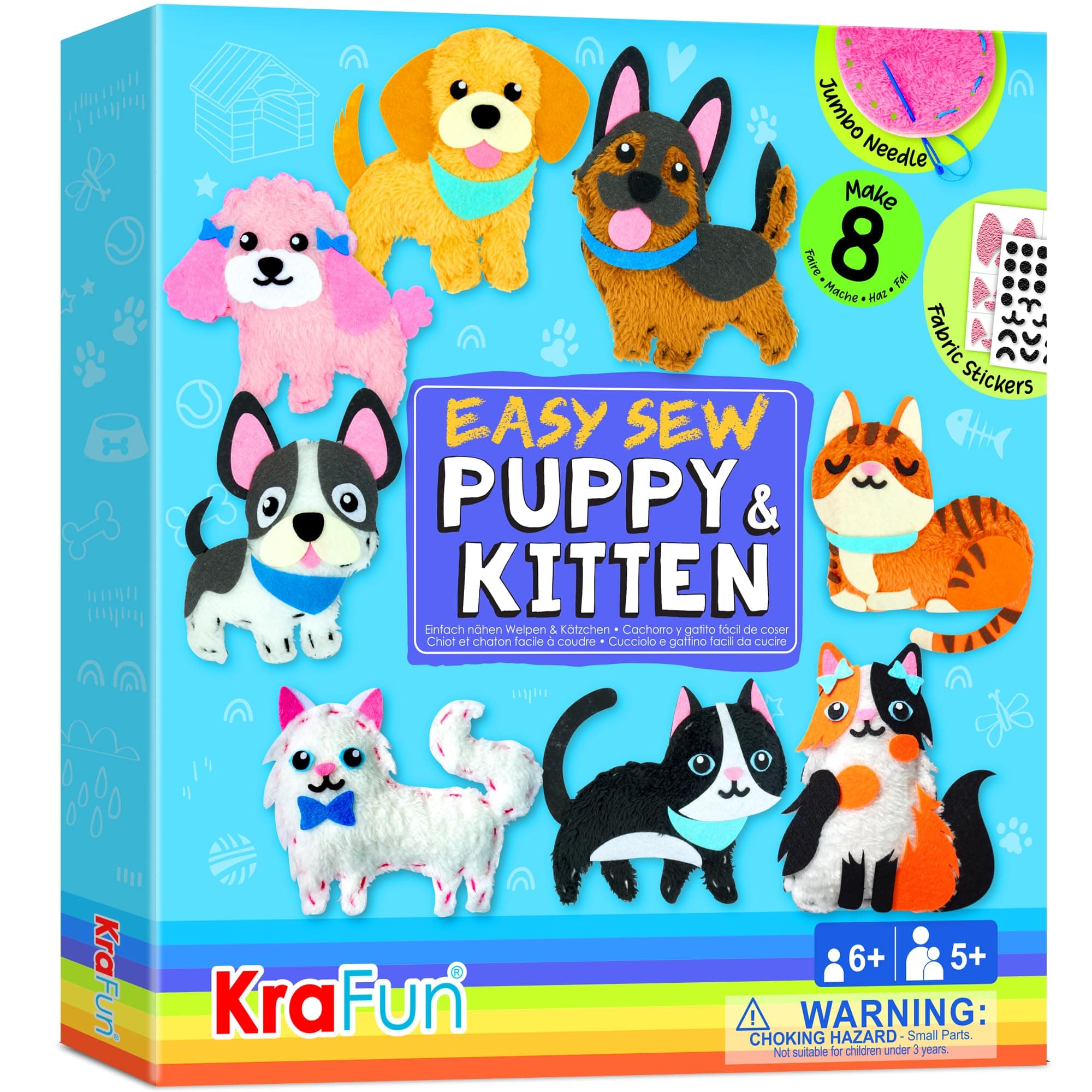KRAFUN Easy Sew Puppy & Kitten