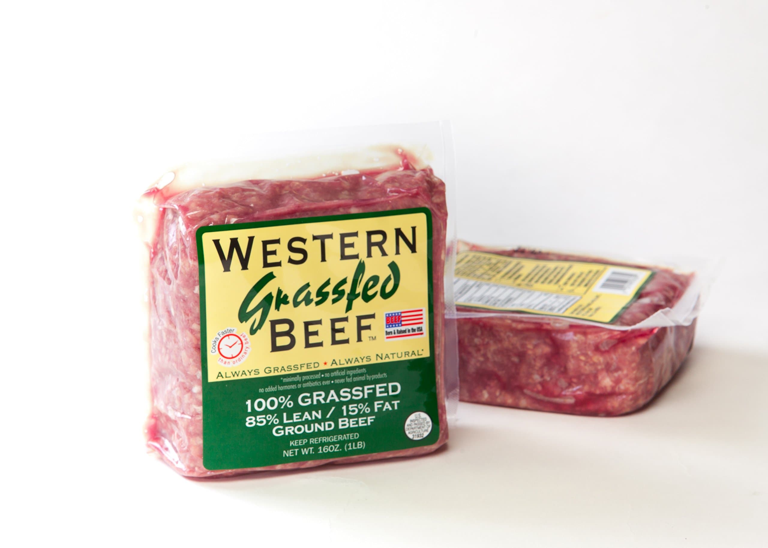 100% Grass Fed Ground Beef Bricks 85% Lean, 15% Fat (4 pack)