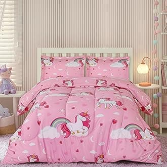 Utopia Bedding All Season Unicorn Comforter Set with 2 Pillow Cases - 3 Piece Soft Brushed Microfiber Kids Bedding Set for Boys/Girls – Machine Washable (Twin/Twin XL)