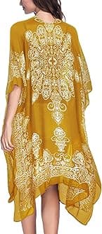 Moss RoseWomen's Swimsuit Cover up Beach Kaftan for Bathing Suit with Floral Pattern