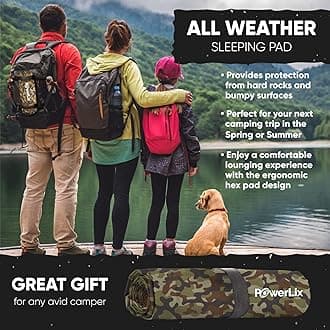 POWERLIX Camping Mat Self-Inflating Sleeping Pad - Ultralight Inflatable Sleeping Mat,Compact & Lightweight Air Mattress for Camping,Backpacking, Hiking - Airpad,Inflating Bag, Carry Bag, Repair Kit