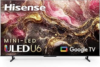 65-Inch Class U6 Series Mini-LED ULED 4K UHD Google Smart TV (65U6K) - QLED, Full Array Local Dimming, Dolby Vision IQ，HDR 10+, VRR Game Mode Plus, 240 Motion Rate, Alexa Compatibility