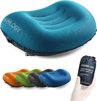 Trekology Ultralight Inflating Camping Travel Pillow - ALUFT 2.0 Compressible, Compact, Inflatable, Comfortable, Ergonomic Pillows for Neck & Lumbar Support While Camp, Backpacking