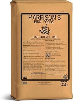 Harrison's Bird Foods High Potency Fine Certified Organic Non GMO Formula Bird Food 25lb