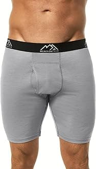 Merino.tech Merino Wool Boxer Briefs Men - Merino Wool Underwear Breathable Dry Fit Comfy Sports Base Layer for Men