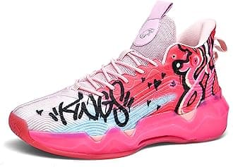 Men's High-Top Basketball Shoes - Slip-Resistant Durability, Street Art Design Athletic Sneakers for Indoor/Outdoor Sports