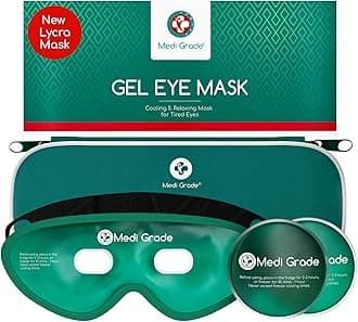 Cooling Gel Eye Mask for Puffy Eyes – Reusable Gel Eye Mask and Cooling Eye Pads with Thermo-Bag for Dark Circles and Morning/Night Skincare Routine – Reversible Cold Eye Mask
