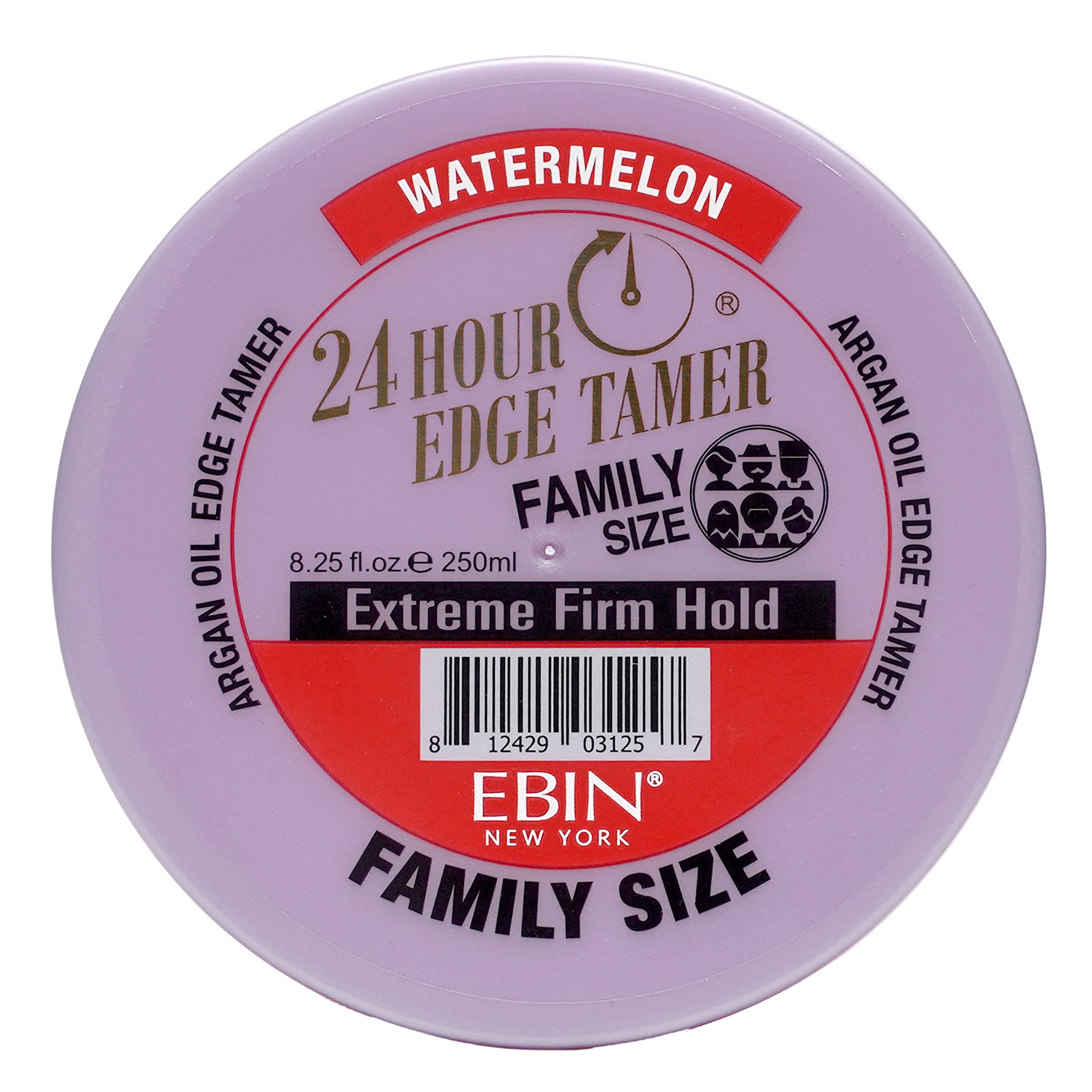 EBIN NEW YORK24 Hour Edge Tamer Refresh (8.25oz/ 250ml, Watermelon) | Extreme Firm Hold, Smooths & Tames Frizz | No Flaking or Drying | High Shine, Long Lasting, All Hair Types, Styling Gel.