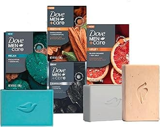 Dove Men+Care Cleansing Soap Bar 4 Count to Rebuild Skin in the Shower Mixed Formulated Plant Based Ingredients 3.51 Oz