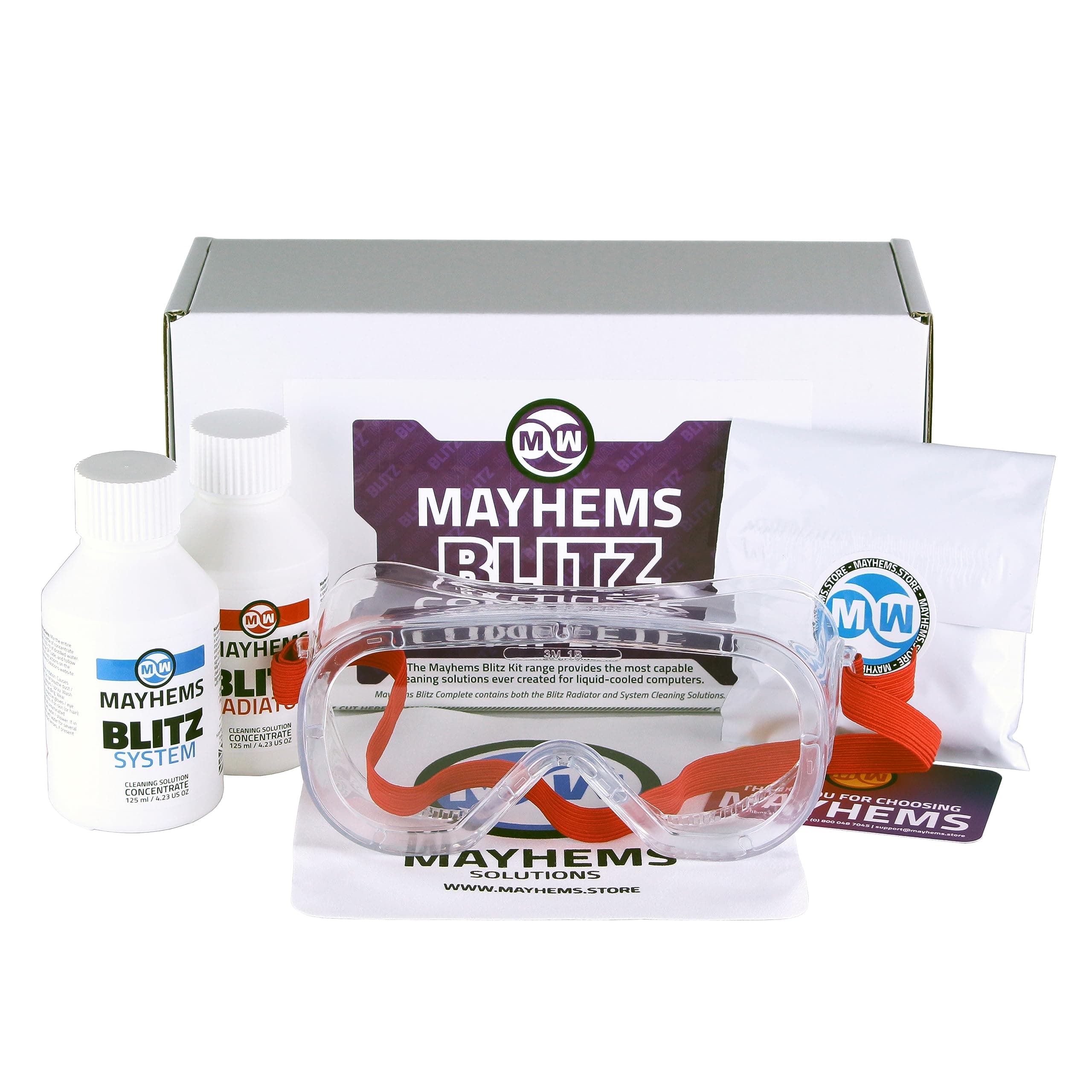 Mayhems - Water Cooling PC Cleaning Kit - Blitz Complete - Radiator and Coolant Loop Cleaning, for Initial Setup and Coolant Change
