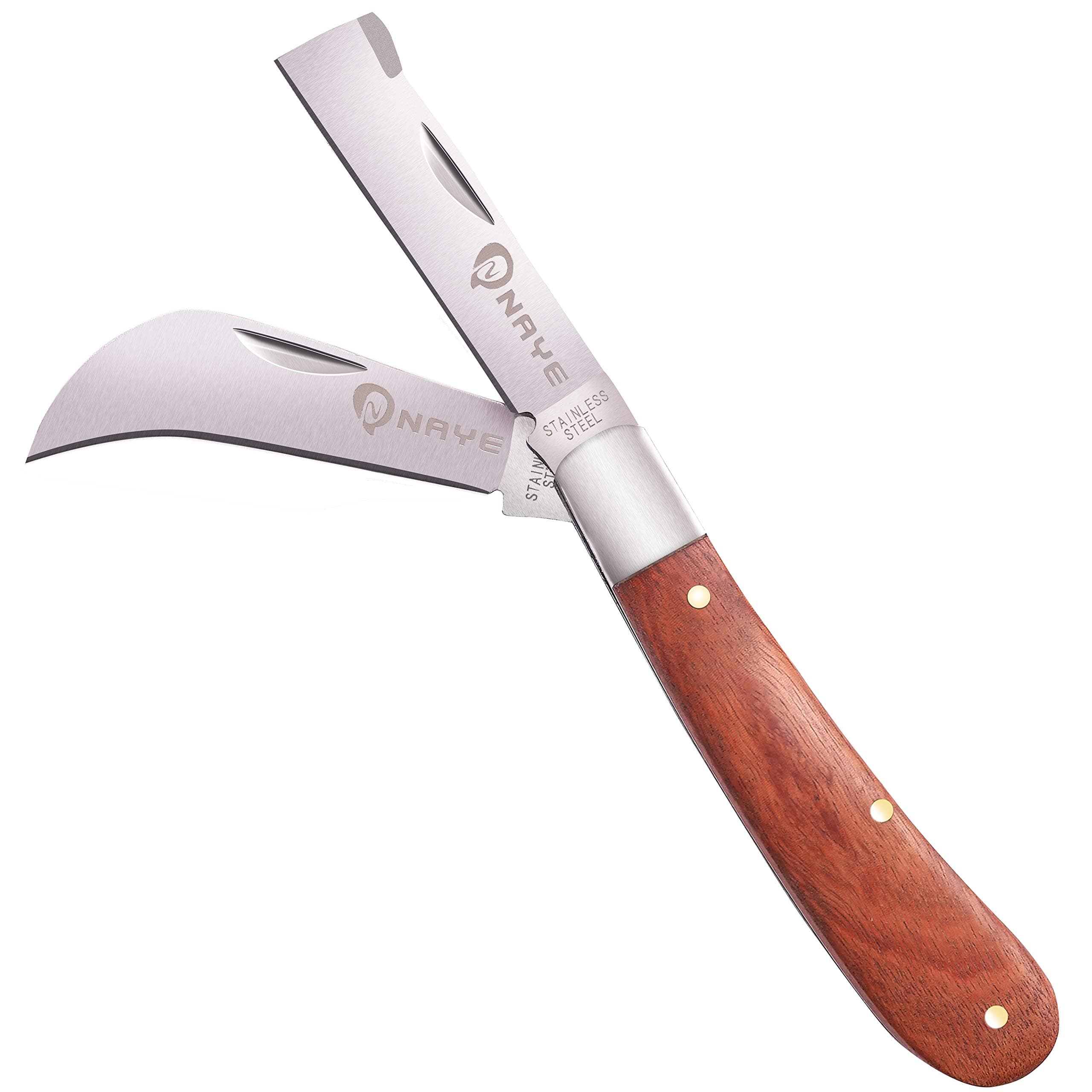 Pruning Knife With Straight Blade And Hawkbill Blade For Grafting Budding Floristry