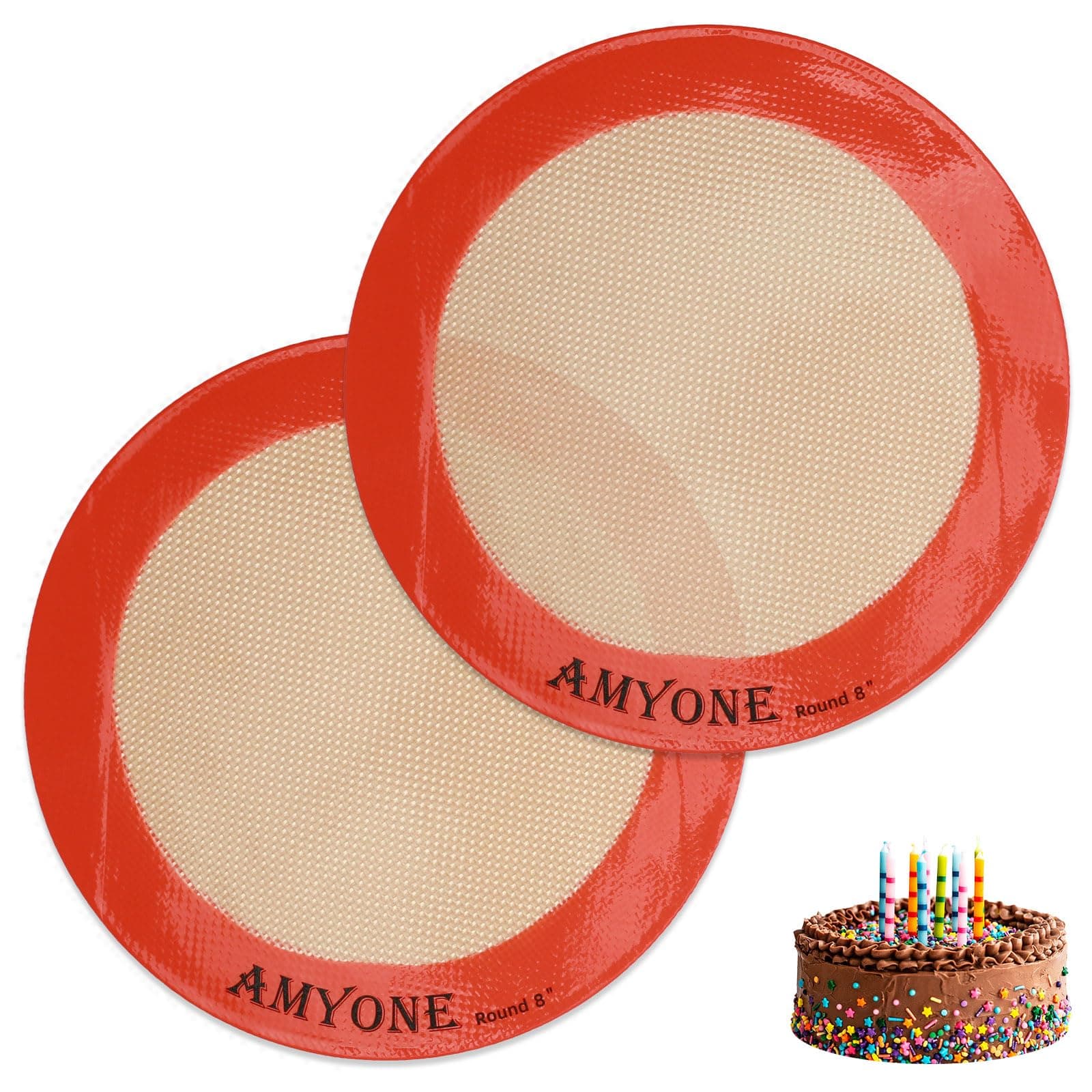 Round Silicone Baking Mats for 8 Inch Cake Pan