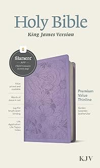 KJV Premium Value Thinline Bible, Filament-Enabled Edition (LeatherLike, Garden Lavender, Red Letter)