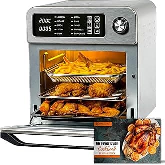 HYSapientia® 15L Large Air Fryer Oven For Family Digital Knob 1700W 10 in 1 Airfryer Toaster Air Convection Mini Oven electric and grill,Fast Cooking,Cookbook