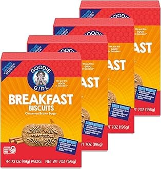 Goodie Girl, Cinnamon Brown Sugar Breakfast Biscuits | Snack Packs | Gluten Free, Peanut Free, Egg and Dairy Free | Includes 4 Boxes, 16 Packs Total