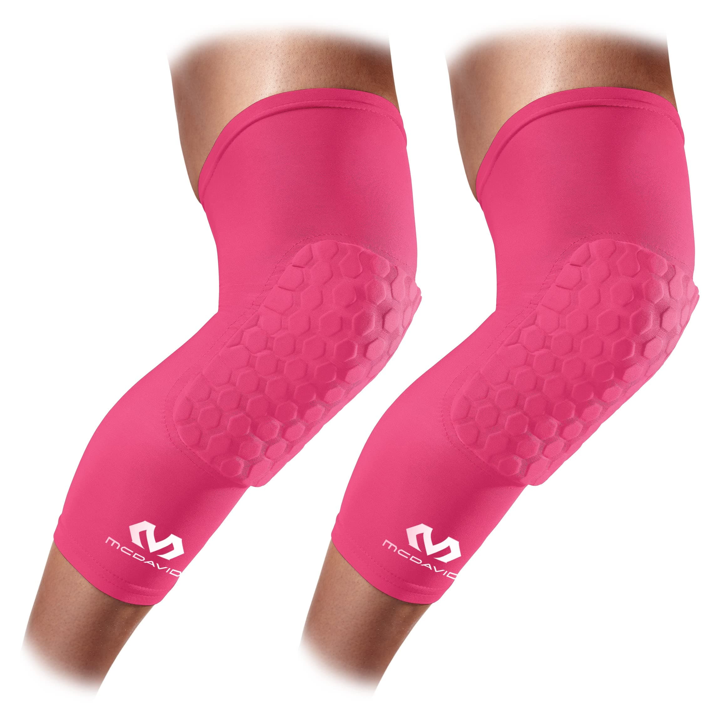 Mcdavid 6446 Hex Knee Pads Compression Leg Sleeve for Basketball, Football & All Contact Sports, Youth & Adult Sizes, Sold as Pair (2 Sleeves)