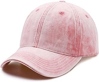 Vintage Cotton Washed Baseball Caps Adjustable Distressed Dad Hat for Men Women (Pink)
