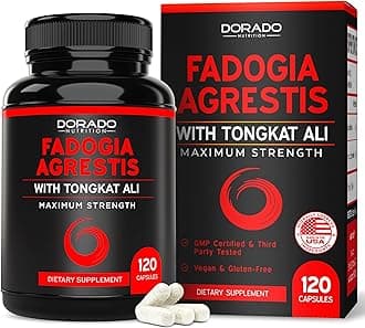 Fadogia Agrestis and Tongkat Ali Supplement Performance Blend - (120 Capsules) - Maximum Strength - Drive, Athletic Performance & Muscle Mass - Gluten Free, Non-GMO, Vegan Capsules - USA Made
