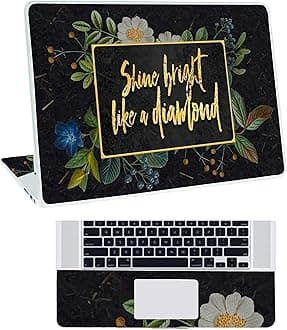 Floral D19 Top+Wrist Pad Vinyl Laptop Skin/Sticker/Cover for 15 to 15.6 Inches Laptops Laminated-Removable-HD Quality Compatible for Hp-Dell-Sony-Lenovo-Asus etc.(15x10 Inches)