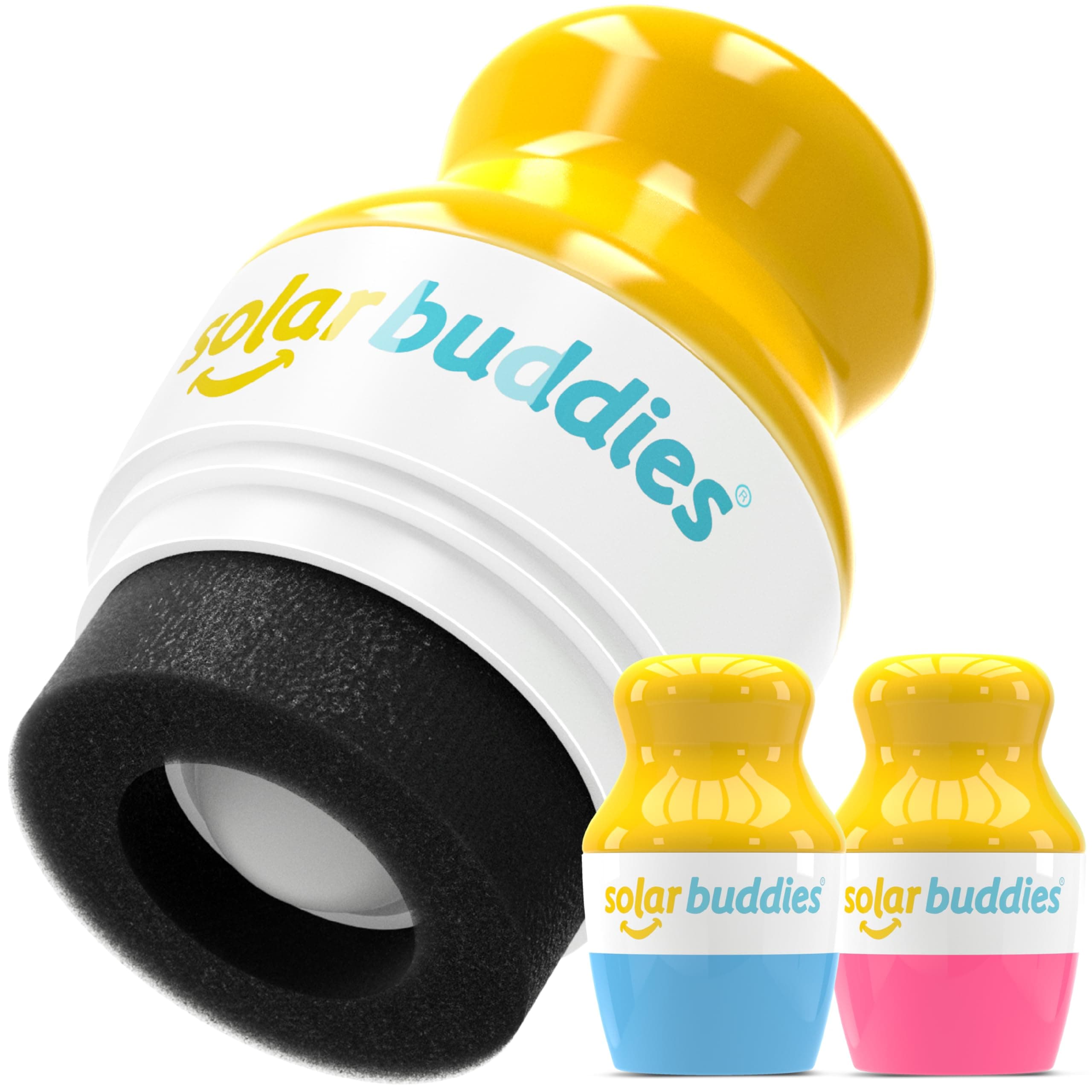 Solar Buddies Sunscreen Applicator - Blue & Pink Duo - BPA-Free Refillable Roll on Sponge Sunscreen,Suncream & Lotion Applicator For Kids,Adults & Families-Holds 3.4fl oz, Perfect Size for Travel