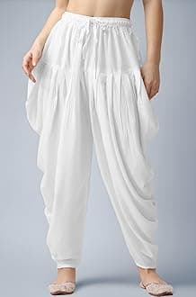 Mehrang Loose Fit Rayon Dhoti Pant for Women Patiala Slawar Bottom Wear Harem Pants, Waist Free Size (26 Inch to 38 Inch)