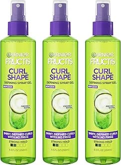Garnier Fructis Style Curl Shape Defining Spray Gel for Curly Hair, 8.5 Ounce Bottle, 3 Count