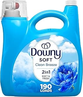 Downy Fabric Softener Liquid (Fabric Conditioner), Clean Breeze Scent, 140 fl oz, 190 Loads