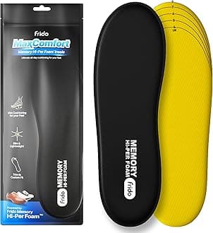 FridoFrido Hi Per Foam Max Comfort Insole for Men & Women, Relieves Arch Pain, Proprietary Hi Per Foam Orthotic Inserts, Size Small, 4 to 8 UK (Pack of 1 Pair)