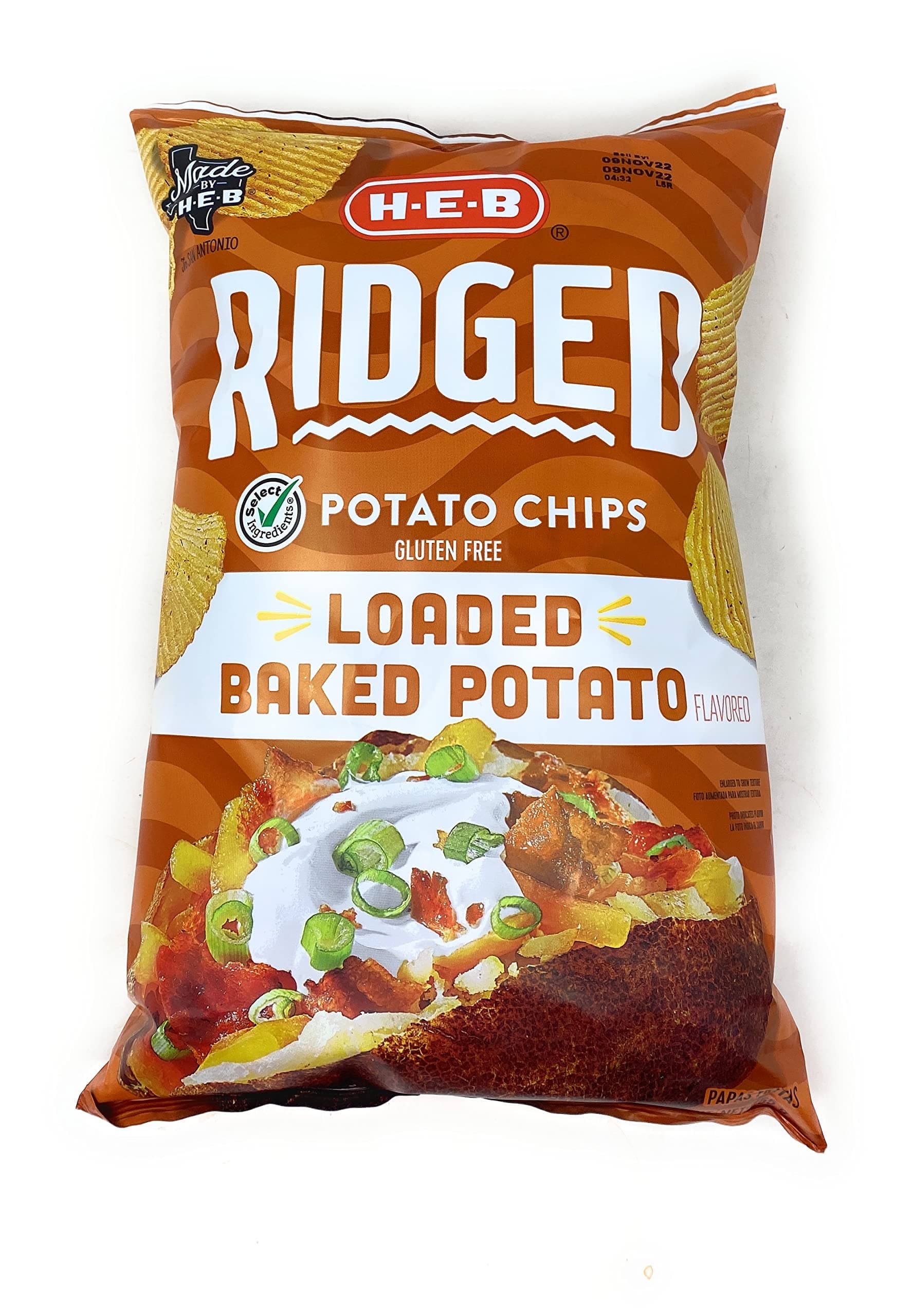 H‑E‑B Ridged Loaded Baked Potato Flavored Potato Chips 9oz - 1 bag