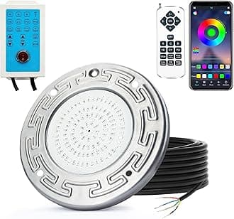 Awanhe Inground Pool Light, 20W LED with Controller, Remote and APP Control, Color Changing Underwater Swimming Pool Light with 50 Foot Cord
