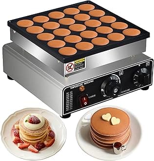 110V US Commercial 25PCS Mini Pancake Maker,950W Mini Dutch Pancake Maker,Non-stick,Dutch Poffertjes Grill,Stainless Steel,Breakfast,Snacks,Desserts.
