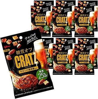 Sugar-Free Cratz Chicken with Black Pepper Seasoning 42g x 12 Bags Ezaki Glico Snack Mix Suitable Sugar Level Low-Carb Compatible with Alcohol Beer Highball glico cratz