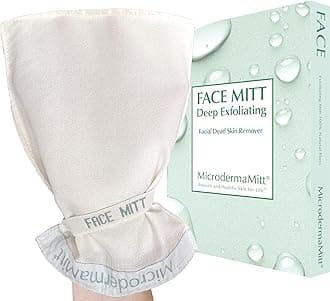 MicrodermaMitt Deep Exfoliating Mitt Scrub for Face, Lips & Neck - Dead Skin & Blackheads Remover - Gentle Facial Scrubber - Exfoliator Glove for Shower - Women Skin Care