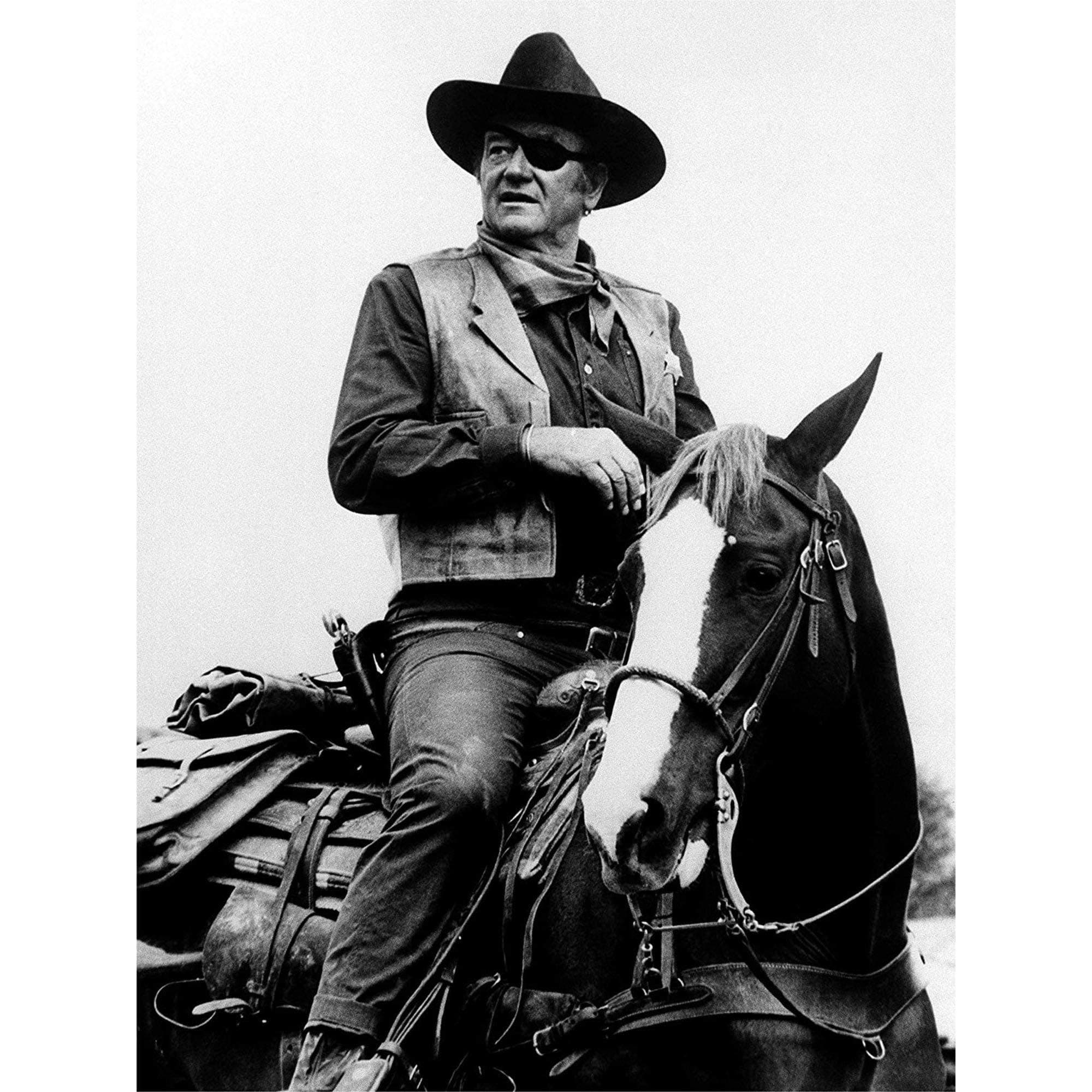 John Wayne 3D Poster Wall Art Decor Print | 11.8 x 15.7 | Lenticular Posters & Pictures | Memorabilia Gifts for Guys & Girls Bedroom| The Duke on Horse Classic Movie & Vintage Cowboy Film Picture