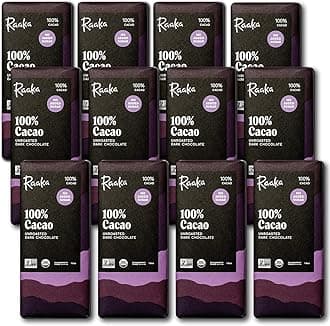 Chocolate 100% Cacao, Sugar Free Dark Chocolate | Gourmet Dark Chocolate Gift | Organic, Vegan, Fair Trade, Soy Free, Non GMO, Gluten Free, Kosher, Keto, Paleo | 1.8oz Bars, 12-Pack