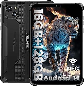 OUKITELRT3 PRO Rugged Tablet Android 14, 16GB+128GB/1TB Tablets, 8 Inch Tablet with 5150mAh, 4G Dual SIM, 2.4G/5G WiFi, Octa-Core, 16MP Camera Portable Tablets, IP68/IP69K Waterproof/BT5.0/GPS/NFC