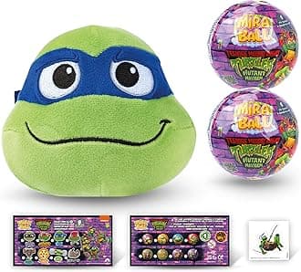 Teenage Mutant Ninja Turtles Plush Mystery Ball with Stickers & Fidget Toys - Plushies Blind Box Cute Figures, Stuffed Animal Collectible Toys, Gifts, Prizes for Kids, Ages 3+ (2-Pack)