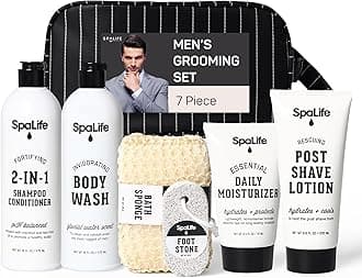 SpaLife Spa Life All Natural Bath and Body Luxury Spa Gift Set Basket (Men's Grooming Set)
