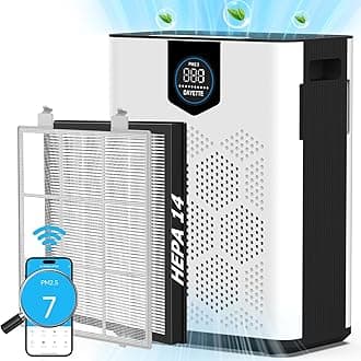 Smart Wifi Air Purifiers for Home, Large Room Up to 3000 Sq.Ft, DAYETTE Air Cleaner with Washable Filters, Air Quality Monitor, 4 Fans and Mode