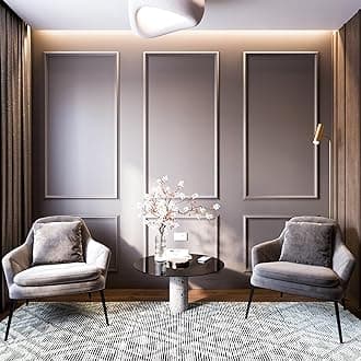 Premade Wall Molding Kit, Set of 3, Ready to Assemble Sill Panels, Adhesive Install, Pre-Cut Molding Trim for Interrior Wall Decor, DIY (6 Frames, Not Peel and Stick)