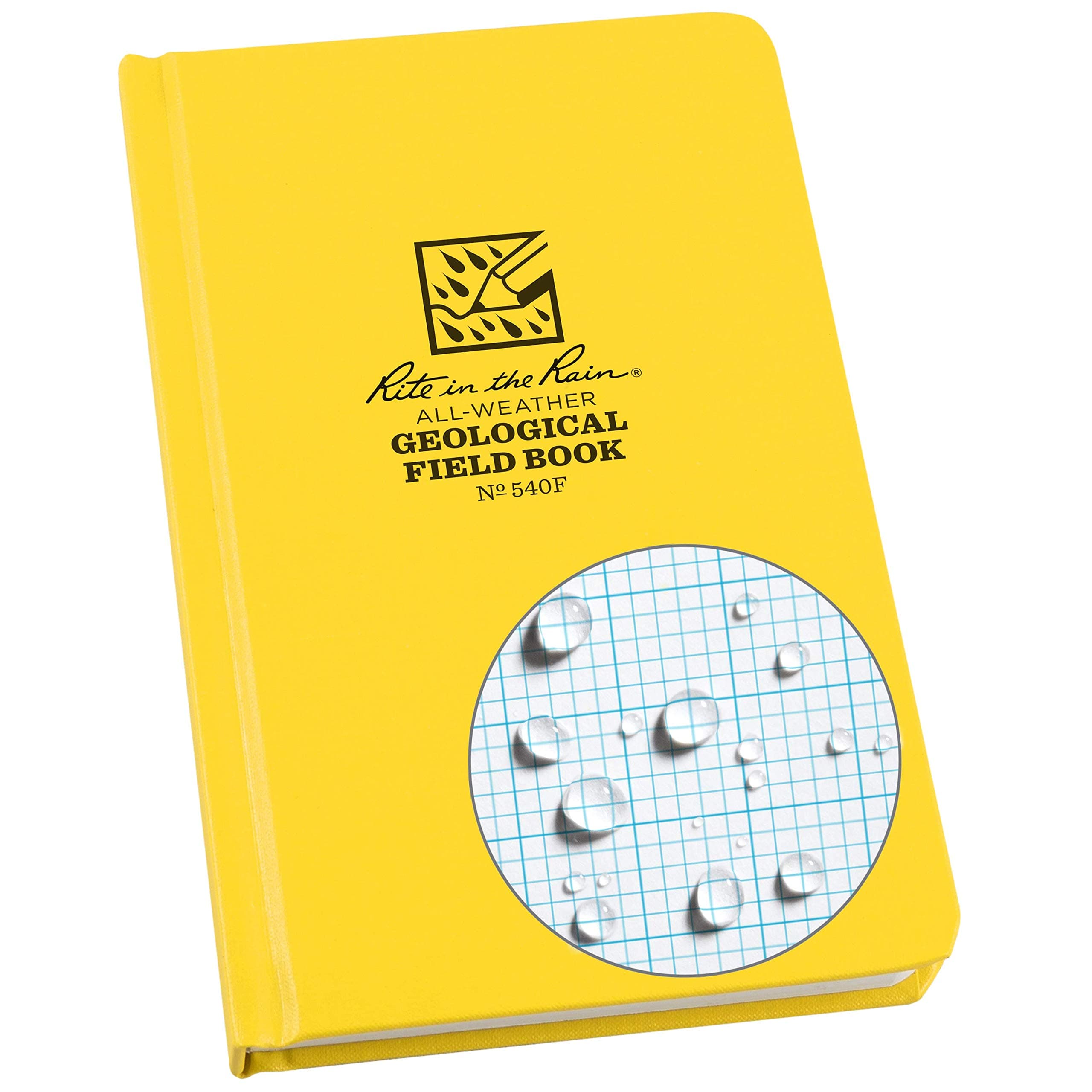 Rite In The Rain Weatherproof Hard Cover Notebook, 4 3/10.2 cm X 7 1.3 cm, Yellow Cover, Geological Pattern (No. 540F)