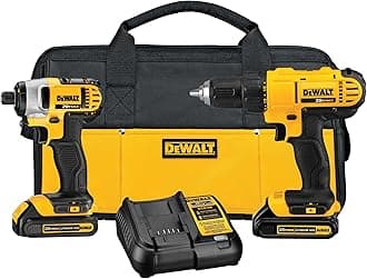 DEWALT 20V MAX Cordless Drill and Impact Driver, Power Tool Combo Kit with 2 Batteries and Charger (DCK240C2)