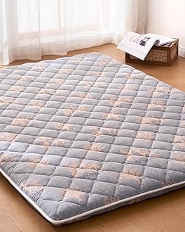 6th Generation Japanese Floor Futon Mattress - Extra-Thick 9-Layer Modern Futon with 100% High-Density Foam, Portable Floor Mattress Sleeping Pad for Adults, Guest Room, Dormitory, Twin Size(39"X80")