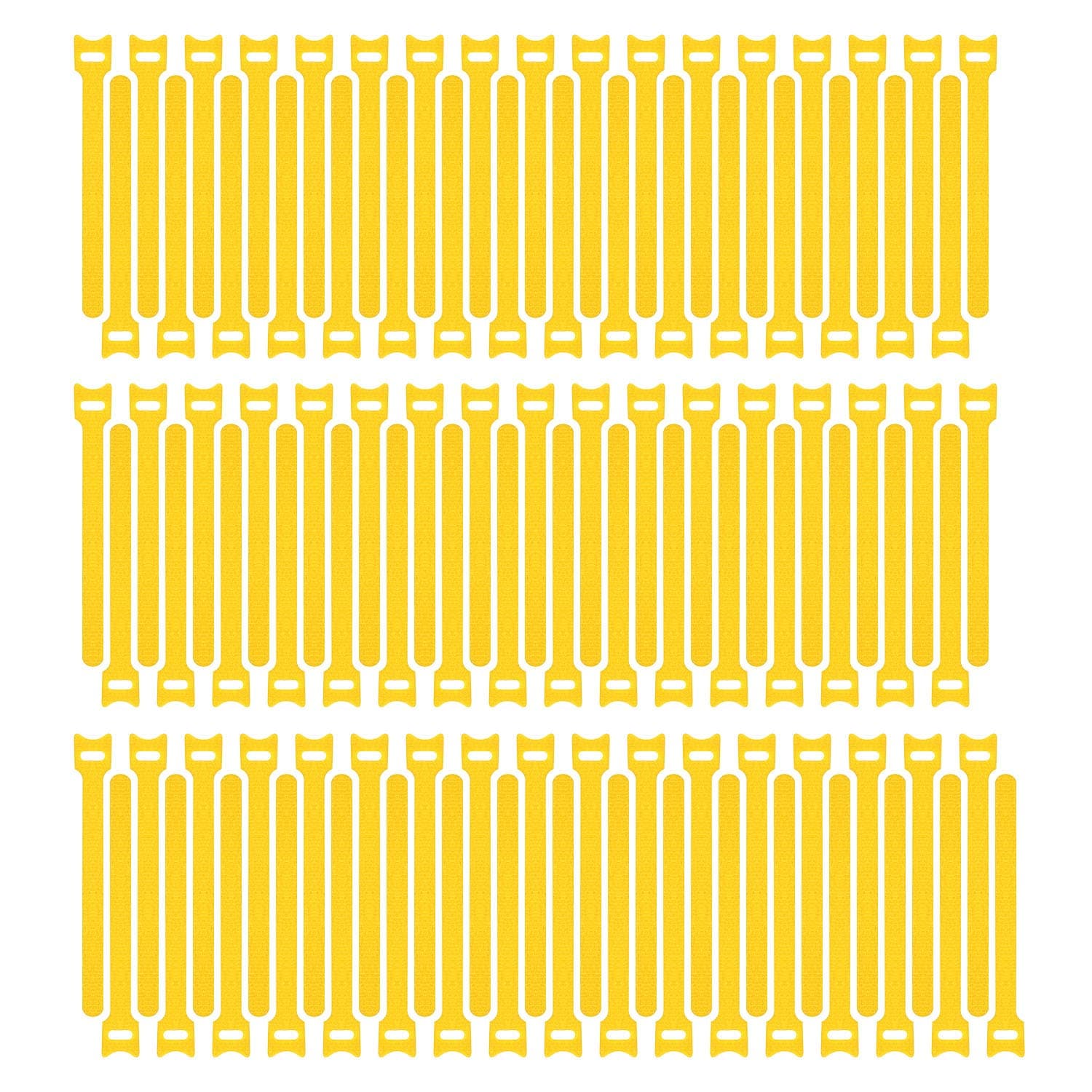 Pasow 100pcs Reusable Fastening Cable Ties Adjustable Wire Management 8 Inch (Yellow)