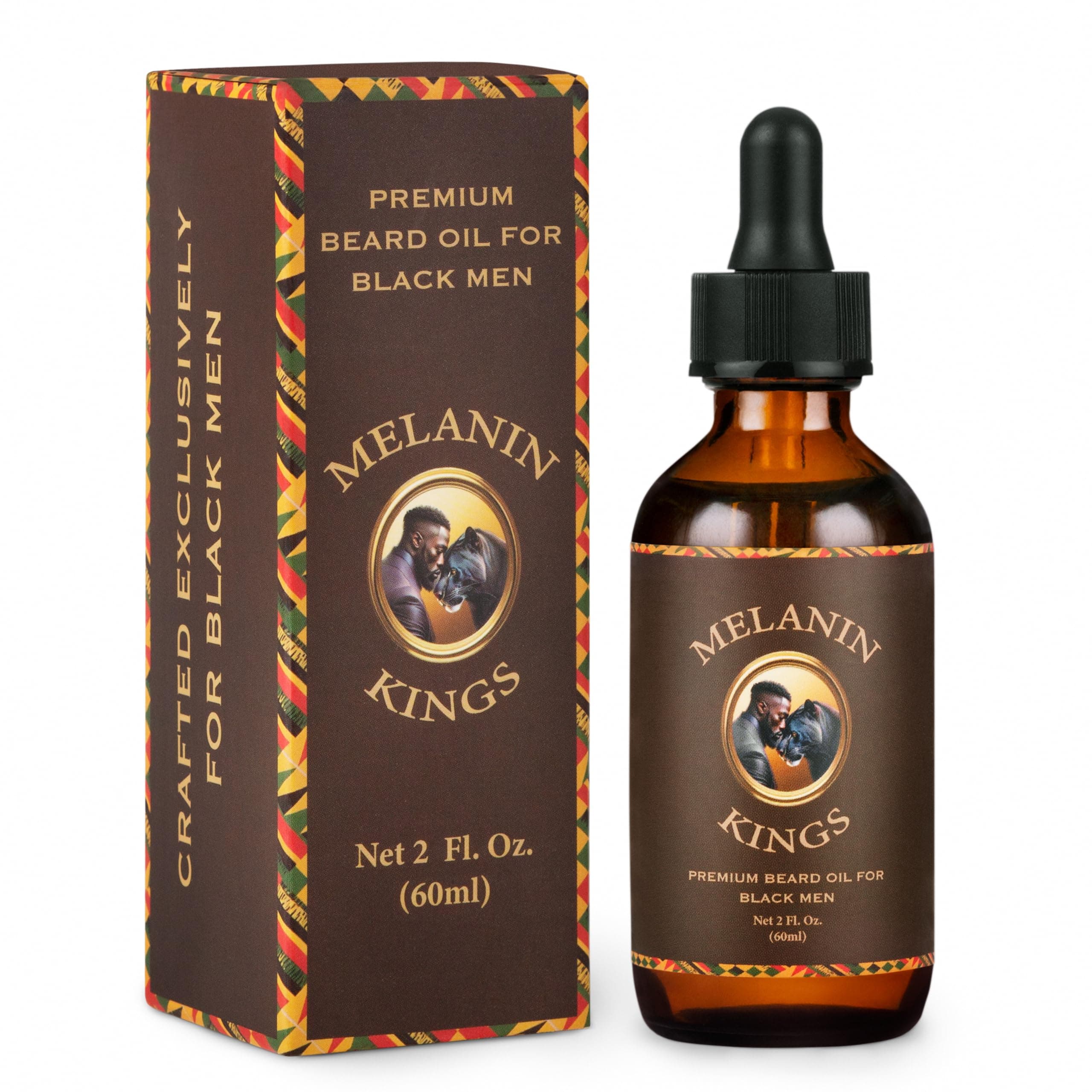 Melanin Kings Beard Oil for Black Men - Specialized formula for Black Men - With ancient African Ingredients - 100% Natural Ingredients - 2fl. Oz. - Kenyan Sandalwood Scent